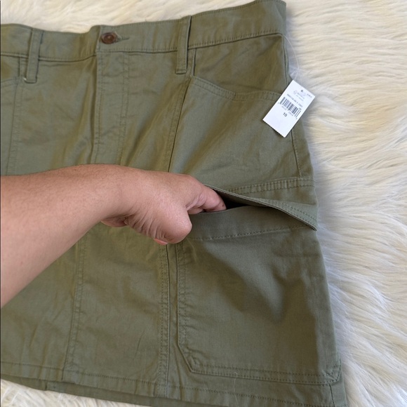 Gap Olive Green Cargo Pocket Mini Skirt Size 10 - Picture 5 of 14